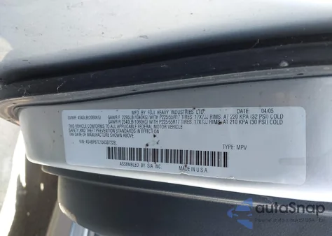 2005 Subaru Outback 2.5Xt Limited from USA, damaged, VIN 4S4BP67C156387228